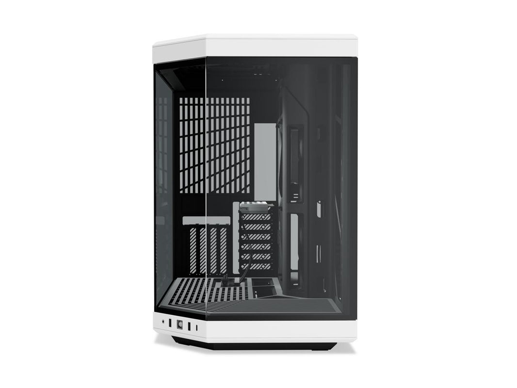 HYTE Y70 CS-HYTE-Y70-BW Dual Chamber Mid-Tower ATX Case with PCIe 4.0 Express Riser Cable Included, White/Black