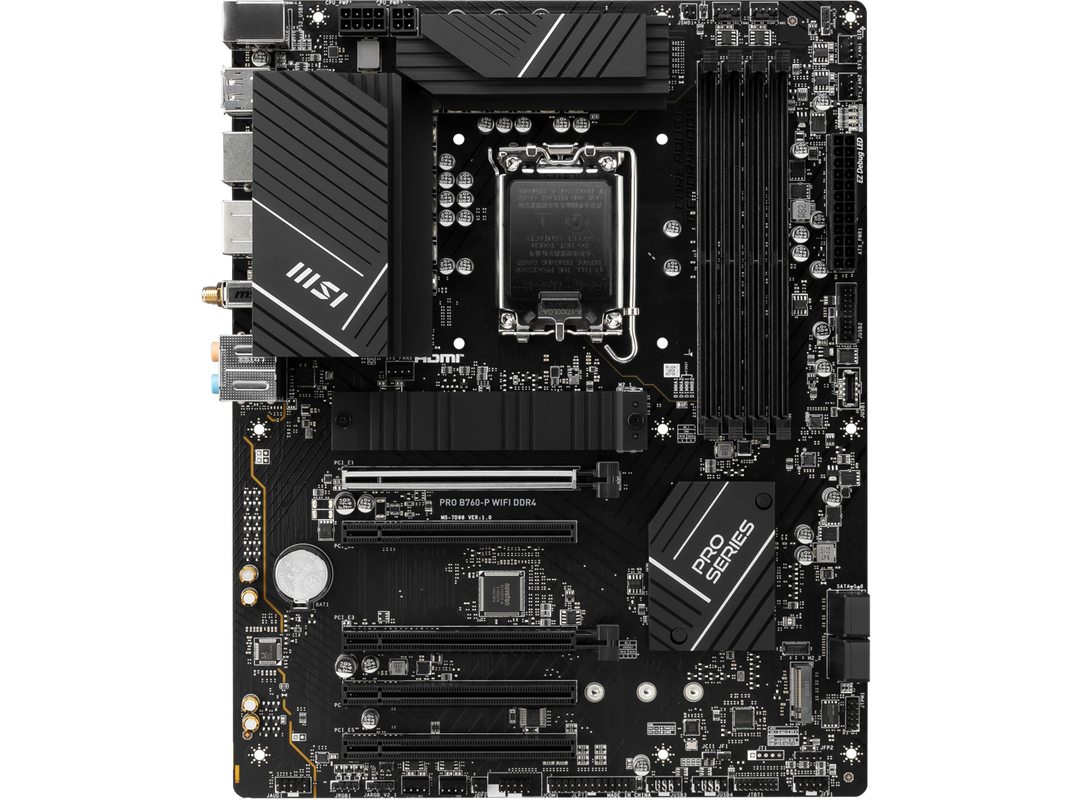 MSI PRO B760-P WIFI DDR4 LGA 1700 (l12th&13th Gen), SATA 6Gb/s motherboard, WiFi 6,Intel 2.5Gb LAN,2xM.2 Slots