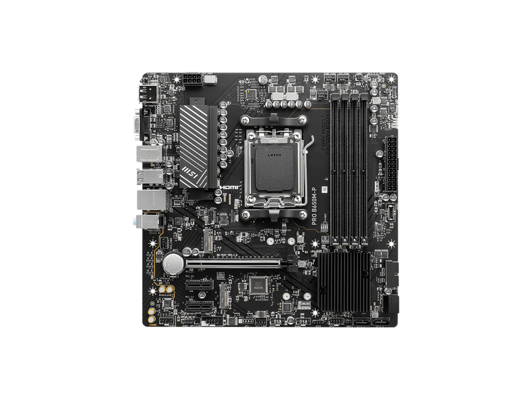 MSI PRO B650M-P AM5 Ryzen 7000 DDR5 SATA 6G 2x M.2 2.5G LAN 7.1 Audio mATX Motherboard
