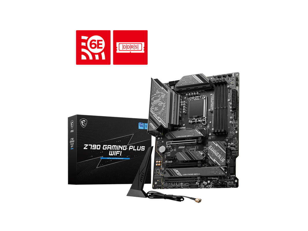 MSI Z790 GAMING PLUS WIFI LGA 1700 Intel Z790 SATA 6Gb/s ATX DDR5 PCI-E x16 slot Wi-Fi 6E 2.5Gbps LAN 4x M.2 EZ Debug LED Motherboard