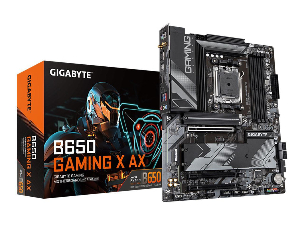 GIGABYTE B650 GAMING X AX AM5 LGA 1718 AMD B650 ATX Motherboard with 5-Year Warranty, DDR5, PCIe 4.0 M.2, PCIe 4.0, USB 3.2 Gen2x2 Type-C, AMD Wi-Fi 6E, Realtek 2.5GbE LAN