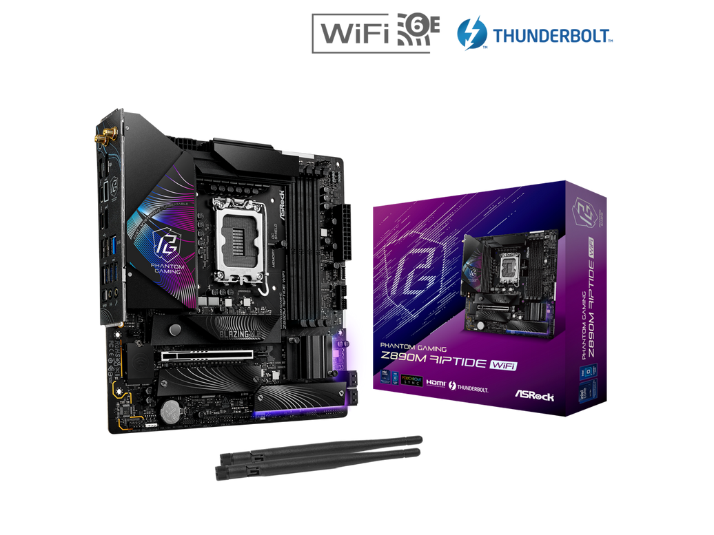 ASRock Z890M Riptide WiFi LGA 1851 Intel Z890 SATA 6Gb/s Micro ATX Motherboard