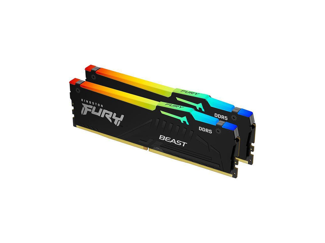 Kingston FURY Beast RGB 32GB (2 x 16GB) 288-Pin PC RAM DDR5 5600 (PC5 44800) Memory (Desktop Memory) Model KF556C40BBAK2-32