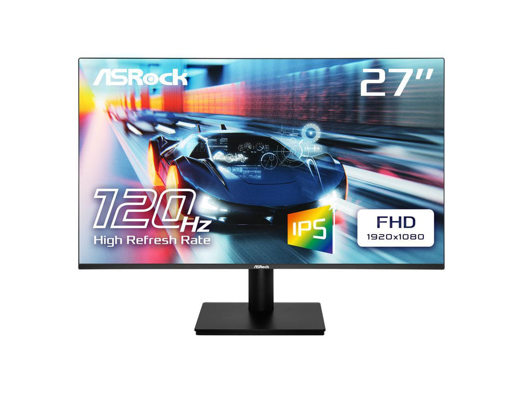 ASRock Phantom Gaming 27" 120 Hz IPS FHD Gaming Monitor 1ms (MPRT), 4ms (GTG) Flat Panel sRGB 123% VESA Mount 100 x 100 mm CL27FFA
