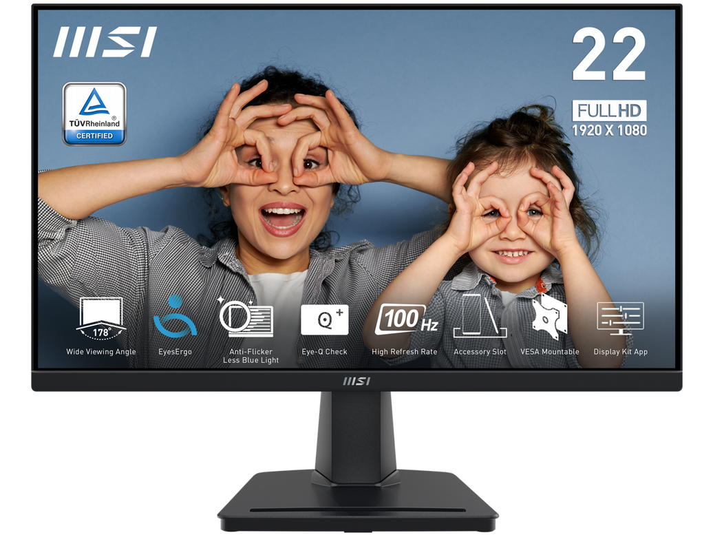 MSI 22" 100 Hz VA FHD Monitor 1ms (MPRT) / 4ms (GTG) Adaptive-Sync Pro MP225V