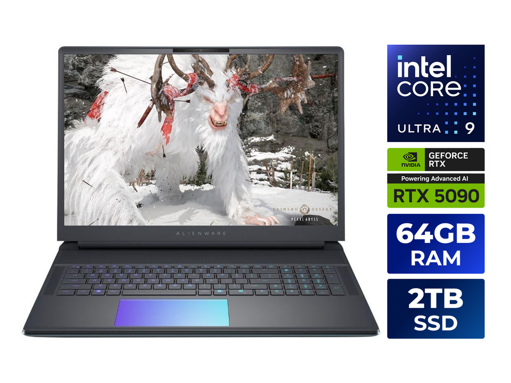 Dell Alienware Gaming Laptop - 18 Inch 2.5K WQXGA (2560x1600) 300Hz IPS Display, Intel Core Ultra 9 275HX, 64GB RAM - 2TB SSD, NVIDIA GeForce RTX 5090 24GB GDDR7, Windows 11 Home - Liquid Teal