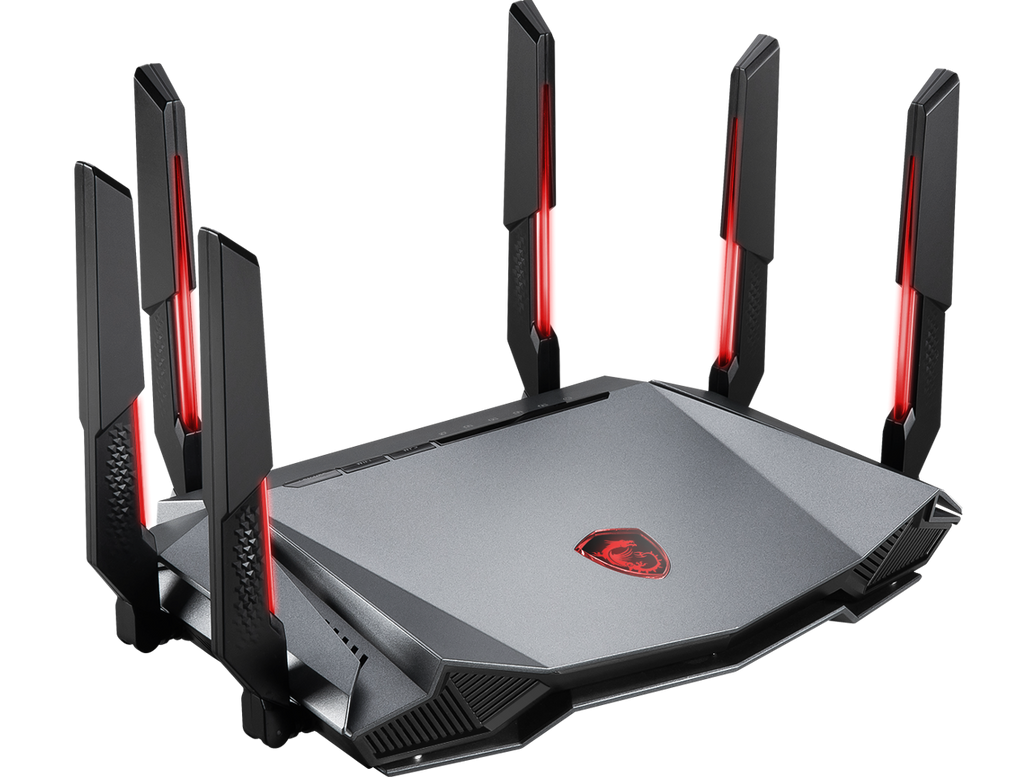 MSI RadiX AXE6600 WiFi 6E Tri-Band Gaming Router support 2.5GHz/5GHz/6GHz, AI QoS support