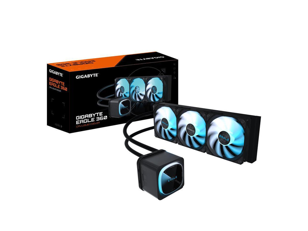 GIGABYTE EAGLE 360 - AIO Liquid CPU Cooler - 360mm Radiator, 3x 120mm High-Volume PWM Fans, Compatible with Intel LGA 1851/1700/115X/1200, AMD AM5/AM4 - Black (GP-GIGABYTE EAGLE 360)
