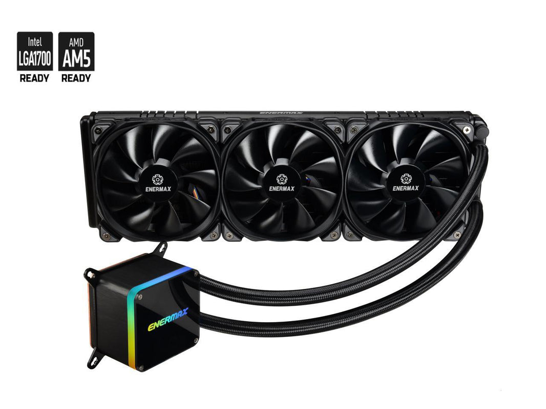 ENERMAX LIQTECH II 360, Addressable RGB All-in-one CPU Liquid Cooler, 360mm Radiator, Dual-Chamber RGB Pump, T.B. Pressure Fan Blades, AM4 / LGA 1200/1151 - AMD AM5 & Intel LGA1700 Ready