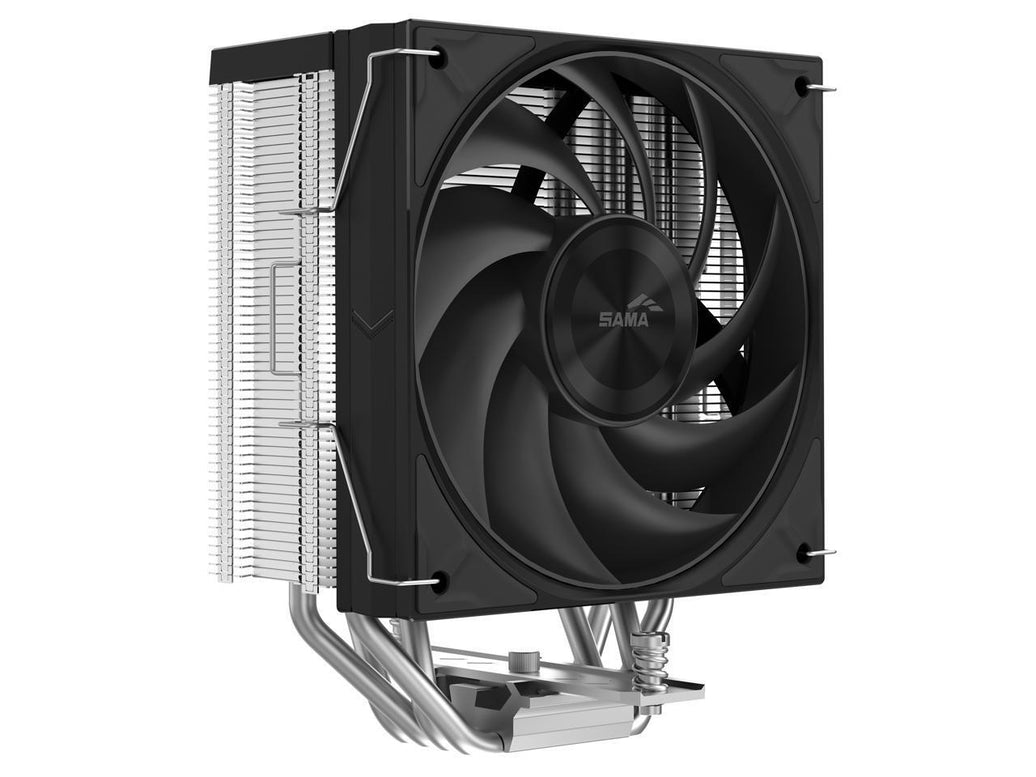 SAMA A60E Dual-Tower CPU Air Cooler Aluminum Top Cover 6 Copper Heat Pipes, Dual 120mm PWM Fans, for AMD AM4/AM5, Intel LGA 1700/1150/1151/1200/1851 Thermal Grease