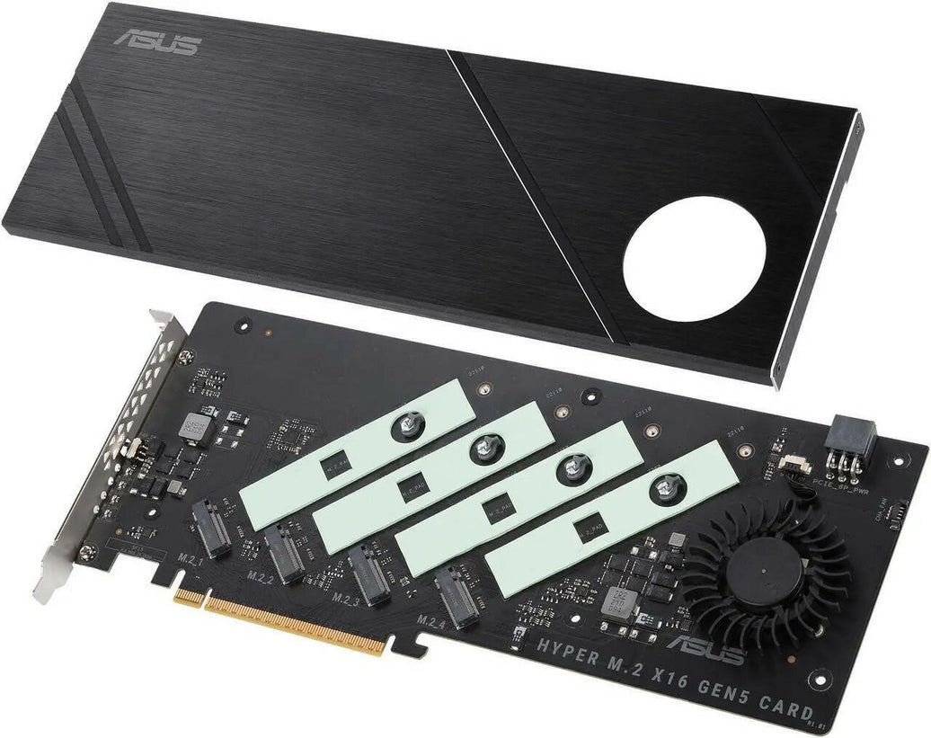 ASUS Hyper M.2 x16 Gen5 Card (PCIe 5.0/4.0) 4x NVMe M.2 (2242/2260/2280/22110)