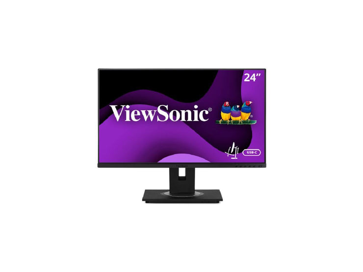 ViewSonic VG2456A 24 Inch 1080p IPS Monitor with USB C 3.2 with 90W Power Delivery, Docking Built-In, RJ45, 40 Degree Tilt Ergonomics for Home and Office