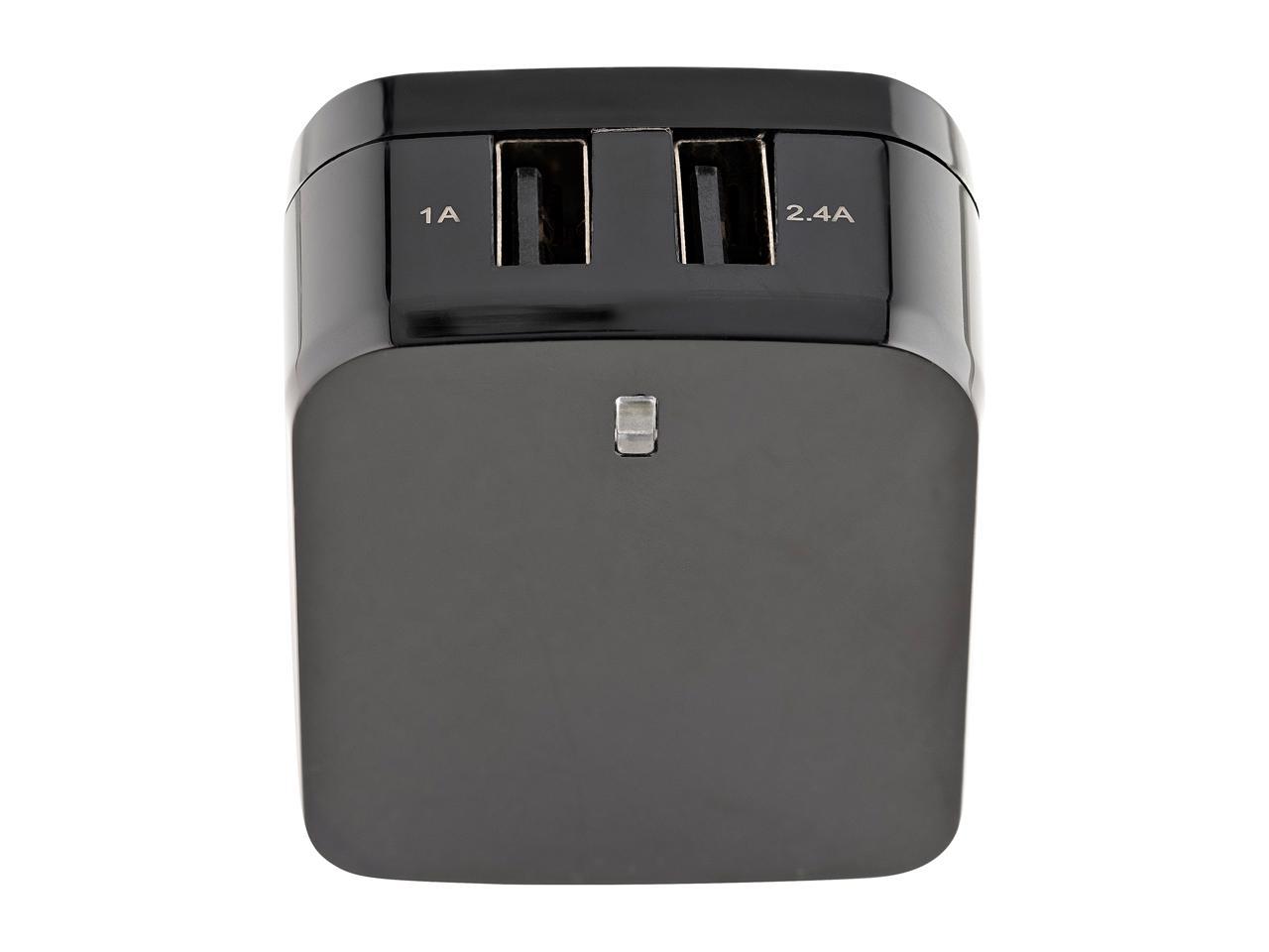 StarTech 2 Port 17W USB Wall Charger USB2PACUBK