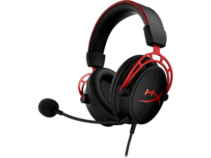 HyperX Cloud Alpha - Gaming Headset, Dual Chamber Drivers, Legendary Comfort, Aluminum Frame, Detachable Microphone, Works on PC, PS4, PS5, Xbox One/ Series X|S, Nintendo Switch and Mobile – Red