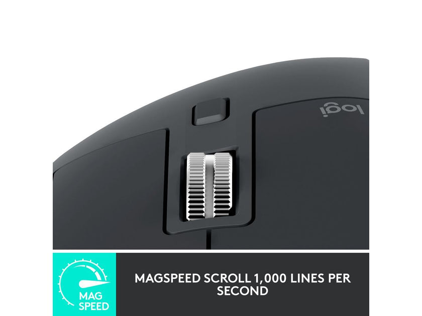 Logitech MX Master 3S for Business, Wireless Mouse with Quiet Clicks, 8K DPI, Secured Logi Bolt USB Receiver, Bluetooth, USB-C Charging, MagSpeed Scrolling, Windows/Mac/Chrome/Linux - Graphite