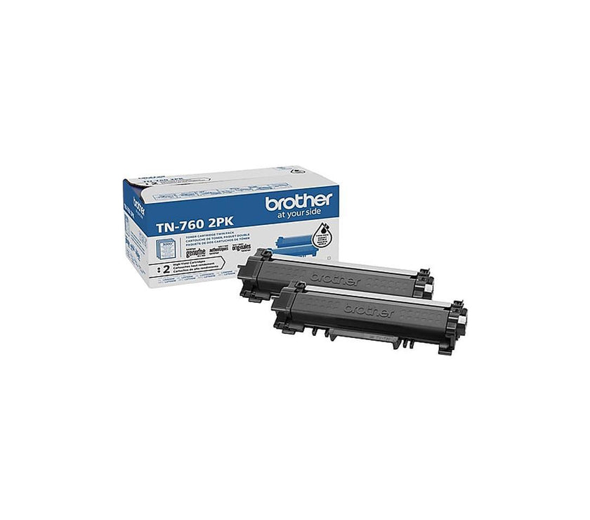 BROTHER INTERNATIONAL TN-760-2PK HighYield BlkToner Crtrdg 2 PK