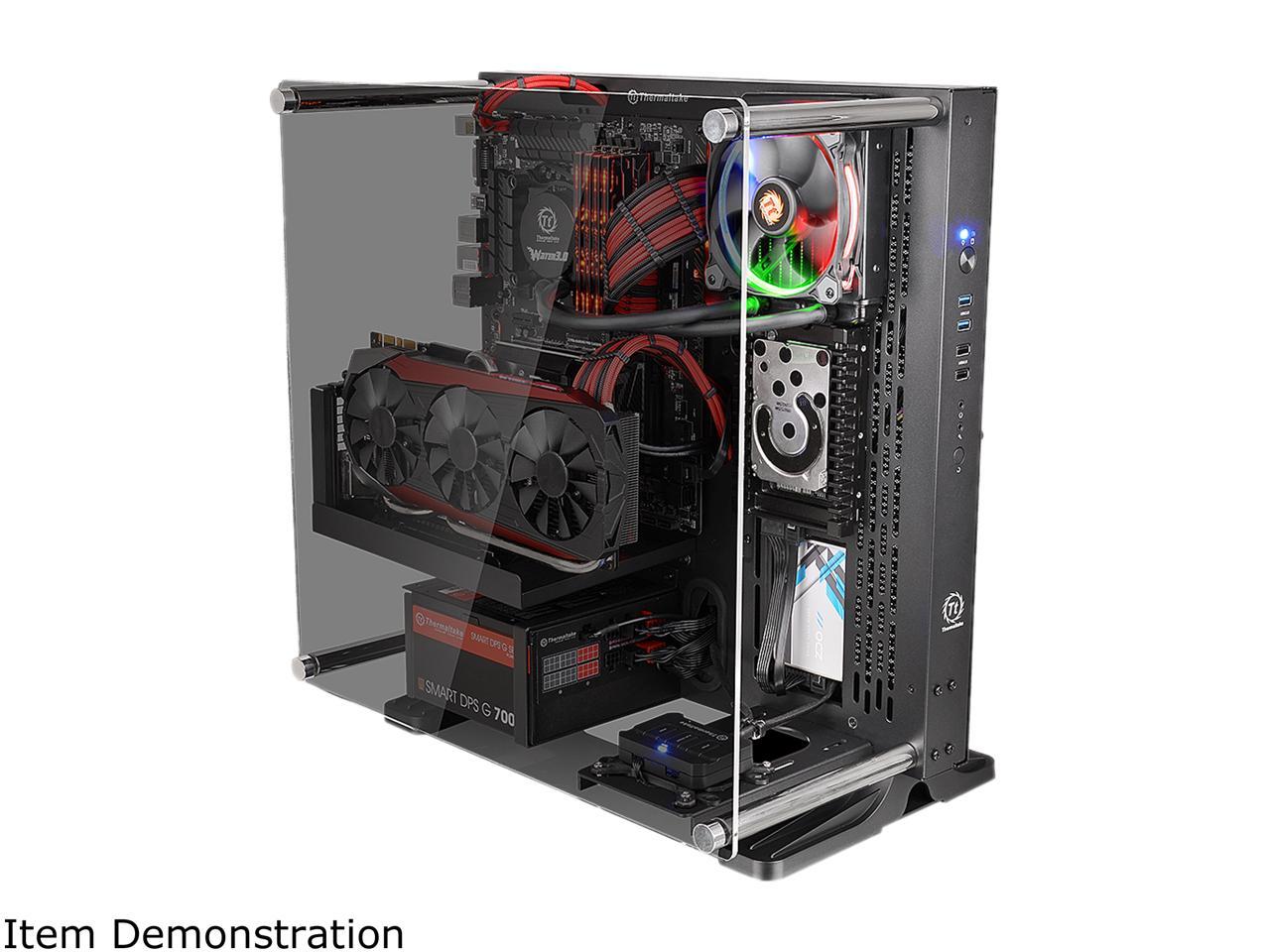 Thermaltake Core P3 TG Black ATX Open Frame Panoramic Viewing Tt LCS Certified Gaming Computer Case CA-1G4-00M1WN-06