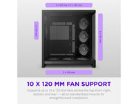 H6 RGB+ (2026) Compact Dual-chamber ATX Case - All Black