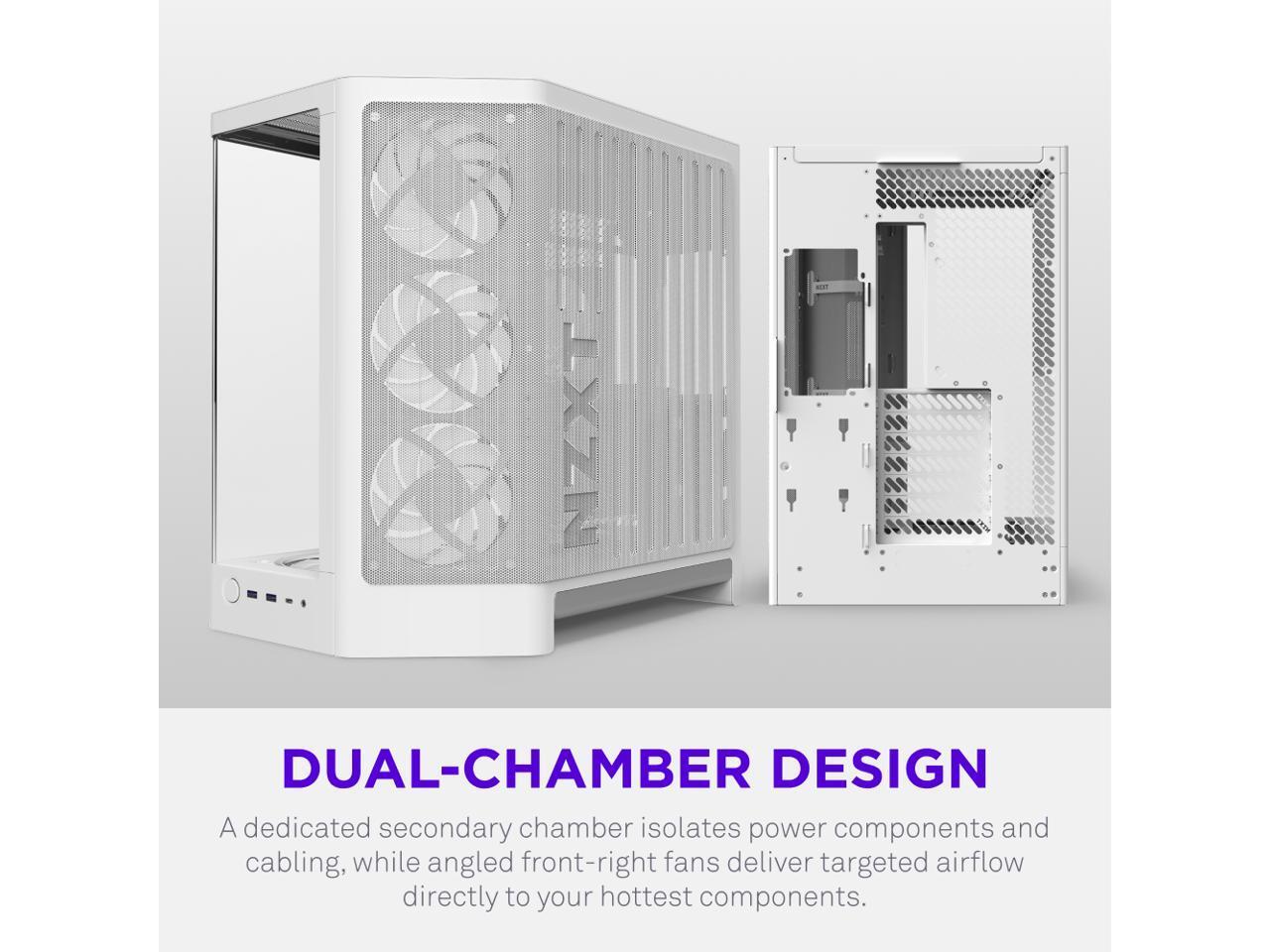 H6 RGB+ (2026) Compact Dual-chamber ATX Case - All White
