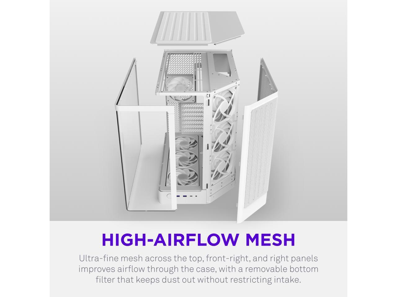 H6 RGB+ (2026) Compact Dual-chamber ATX Case - All White