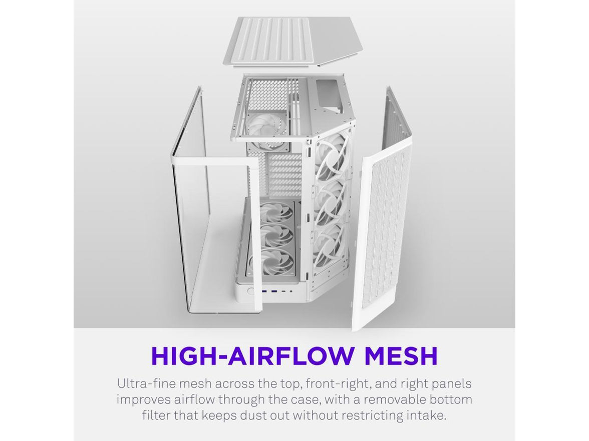 H6 RGB+ (2026) Compact Dual-chamber ATX Case - All White