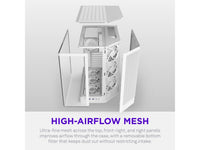 H6 RGB+ (2026) Compact Dual-chamber ATX Case - All White