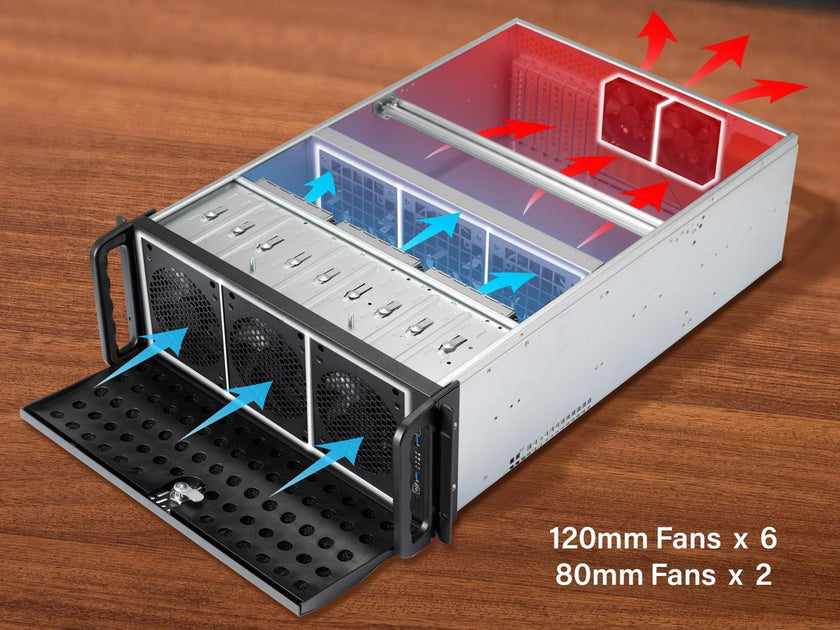 Rosewill 4U Server Chassis Rackmount Case | 15 3.5" HDD Bays | E-ATX Compatible | 6 Front 120mm Fans, 2 Rear 80mm Fans | 2x USB 3.0 | Front Panel Lock and Key | Silver/Black - RSV-L4500U