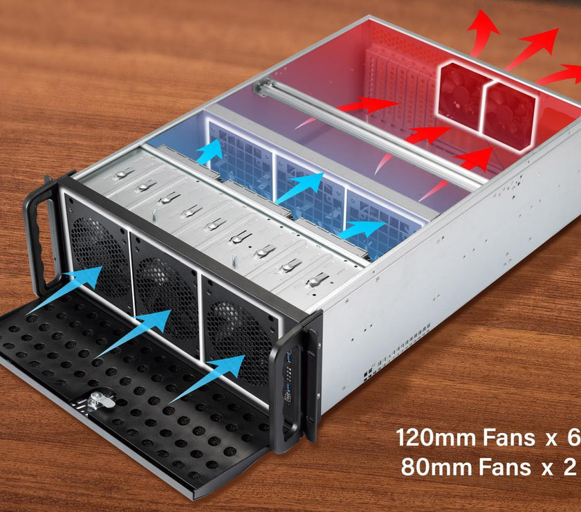 Rosewill 4U Server Chassis Rackmount Case | 15 3.5" HDD Bays | E-ATX Compatible | 6 Front 120mm Fans, 2 Rear 80mm Fans | 2x USB 3.0 | Front Panel Lock and Key | Silver/Black - RSV-L4500U