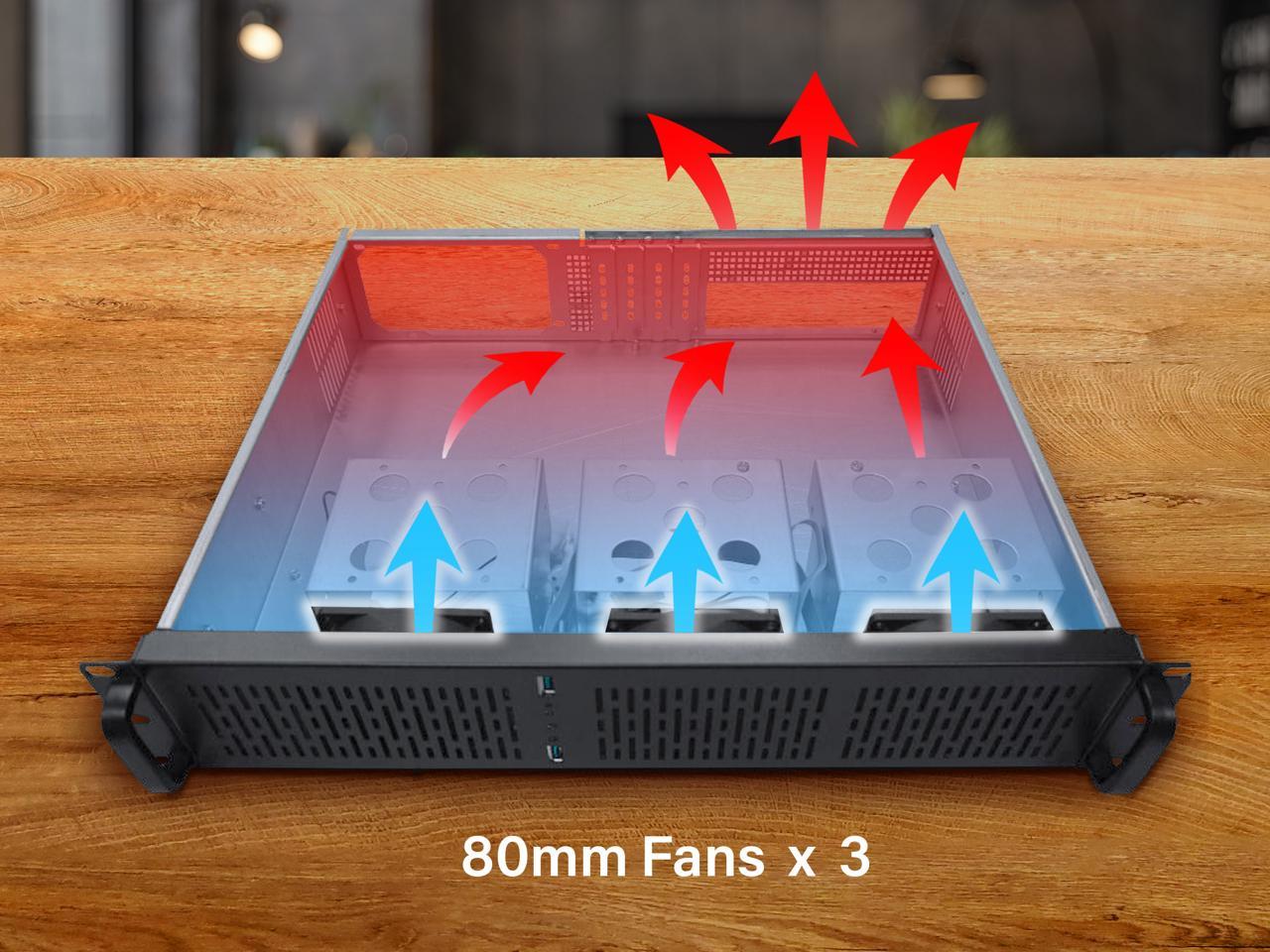 Rosewill 2U Server Chassis Rackmount Case | 4 3.5" HDD Bays | Micro-ATX Compatible |3 x 80mm PWM Fans | 2x USB 3.0 | Silver/Black - RSV-Z2600U