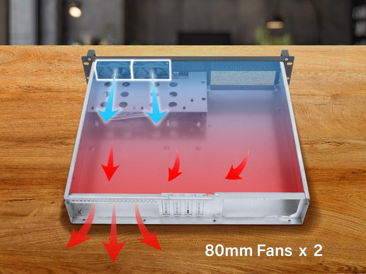 Rosewill 2U Server Chassis Rackmount Case | 4 3.5"/2.5" HDD, 1 5.25" Device | Micro-ATX Compatible | 2 x 80mm PWM Fans | 2x USB 3.0 | Silver/Black - RSV-Z2700U