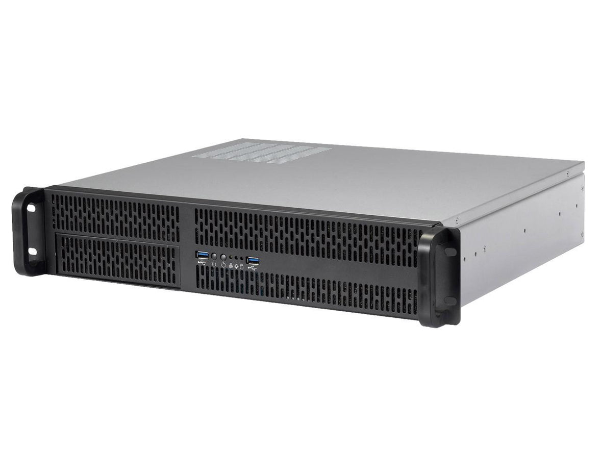 Rosewill 2U Server Chassis Rackmount Case | 4 3.5"/2.5" HDD, 1 5.25" Device | Micro-ATX Compatible | 2 x 80mm PWM Fans | 2x USB 3.0 | Silver/Black - RSV-Z2700U