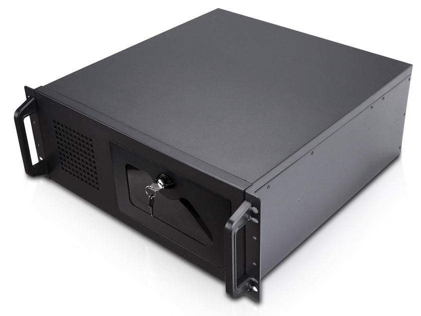 Rosewill 4U Server Chassis Rackmount Case | 7 3.5" Bays, 2 5.25" Devices| ATX, CEB Compatible | 1 120mm PWM Fan, 2 80mm PWM Fans | 2x USB 3.0 | Front Panel Lock and Key | Silver/Black - RSV-R4100U