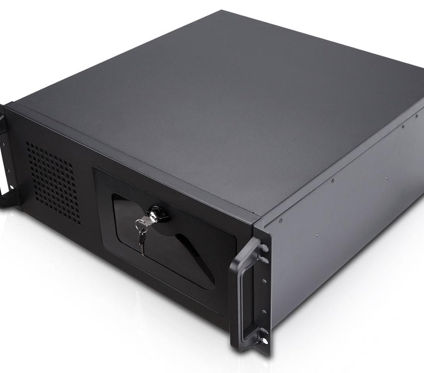 Rosewill 4U Server Chassis Rackmount Case | 7 3.5" Bays, 2 5.25" Devices| ATX, CEB Compatible | 1 120mm PWM Fan, 2 80mm PWM Fans | 2x USB 3.0 | Front Panel Lock and Key | Silver/Black - RSV-R4100U