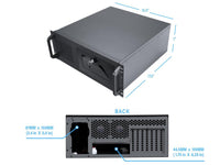 Rosewill 4U Server Chassis Rackmount Case | 7 3.5" Bays, 2 5.25" Devices| ATX, CEB Compatible | 1 120mm PWM Fan, 2 80mm PWM Fans | 2x USB 3.0 | Front Panel Lock and Key | Silver/Black - RSV-R4100U