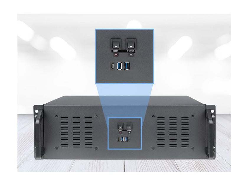 Rosewill 4U Server Chassis Rackmount Case | 11x 3.5" Bays, 3x 5.25" Devices| ATX, CEB Compatible | 2 120mm PWM Fan, 2 80mm PWM Fans | 2x USB 3.0, 1 USB-C 3.1 | Front Panel Lock and Key | - RSV-R4200U