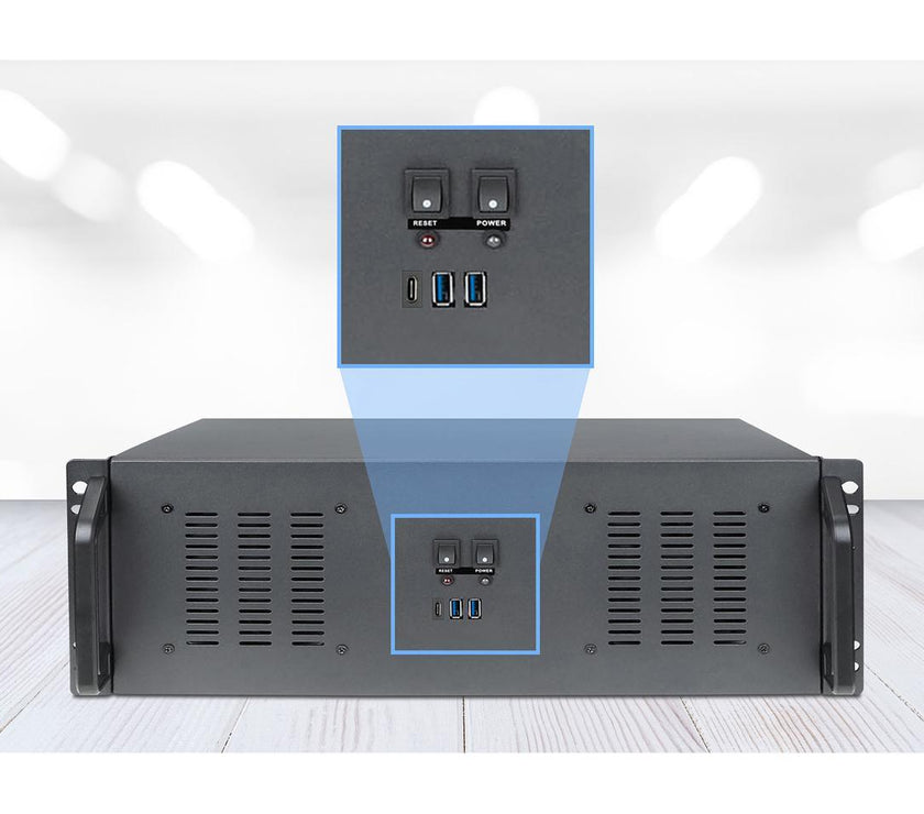 Rosewill 4U Server Chassis Rackmount Case | 11x 3.5" Bays, 3x 5.25" Devices| ATX, CEB Compatible | 2 120mm PWM Fan, 2 80mm PWM Fans | 2x USB 3.0, 1 USB-C 3.1 | Front Panel Lock and Key | - RSV-R4200U