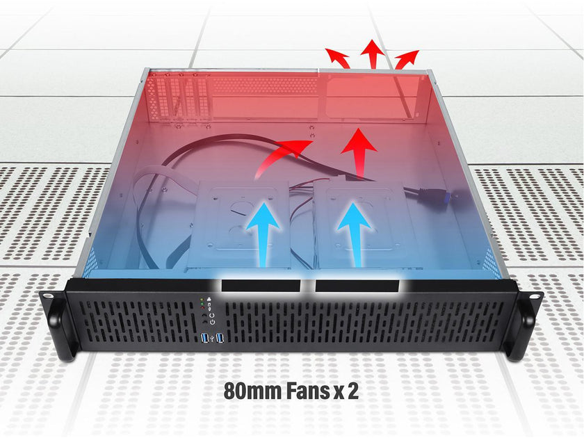Rosewill 2U Server Chassis Rackmount Case, 4x 3.5" Bays, 2x 2.5" Devices, Micro-ATX Compatible, 2x 80mm PMW Fans, 2x USB 3.0 - RSV-Z2800U