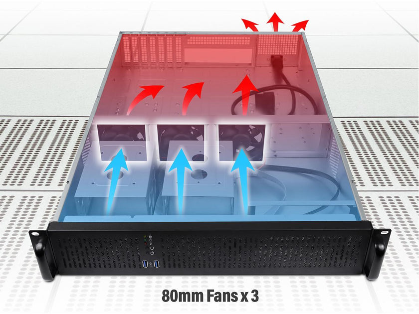 Rosewill 2U Server Chassis Rackmount Case, 4x 3.5" Bays, 2x 2.5" Devices, E-ATX Compatible, 3x 80mm PWM Fans, 2x USB 3.0 - RSV-Z2900U