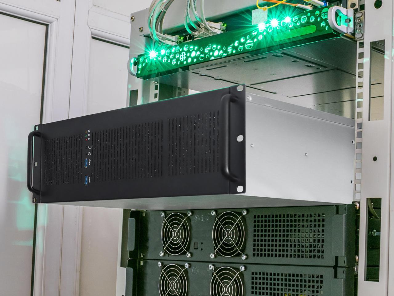 Rosewill 3U Server Chassis Rackmount Case, 6x 3.5" Bays, E-ATX Compatible, 2x 80mm Fans, 2x USB 3.0, Silver/Black - RSV-Z3200U