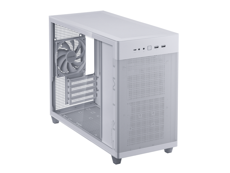 ASUS Prime AP201 White MicroATX Tempered Glass Edition Supports Graphics Cards up to 338mm, 360mm Coolers, & Standard ATX PSUs, Tool-Free Side Panels, Tempered Glass Side & Front Panel USB Type-C®