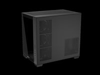 ASUS A32 PLUS Black ATX gaming PC case, support 360mm radiators and 420mm graphics cards, dual-chamber chassis for independent cooling zones, four pre-installed ARGB fans and clean cable management