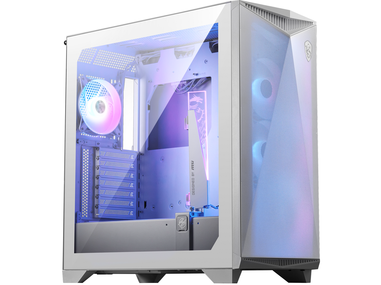 MSI MPG GUNGNIR 300R AIRFLOW WHITE, USA, 2xUSB 3.2 Gen 1, 1xUSB 3.2 Gen2 Type-C, 4x120mm PWM ARGB Fan, ARGB+PWM Control Board, Tempered Glass Window