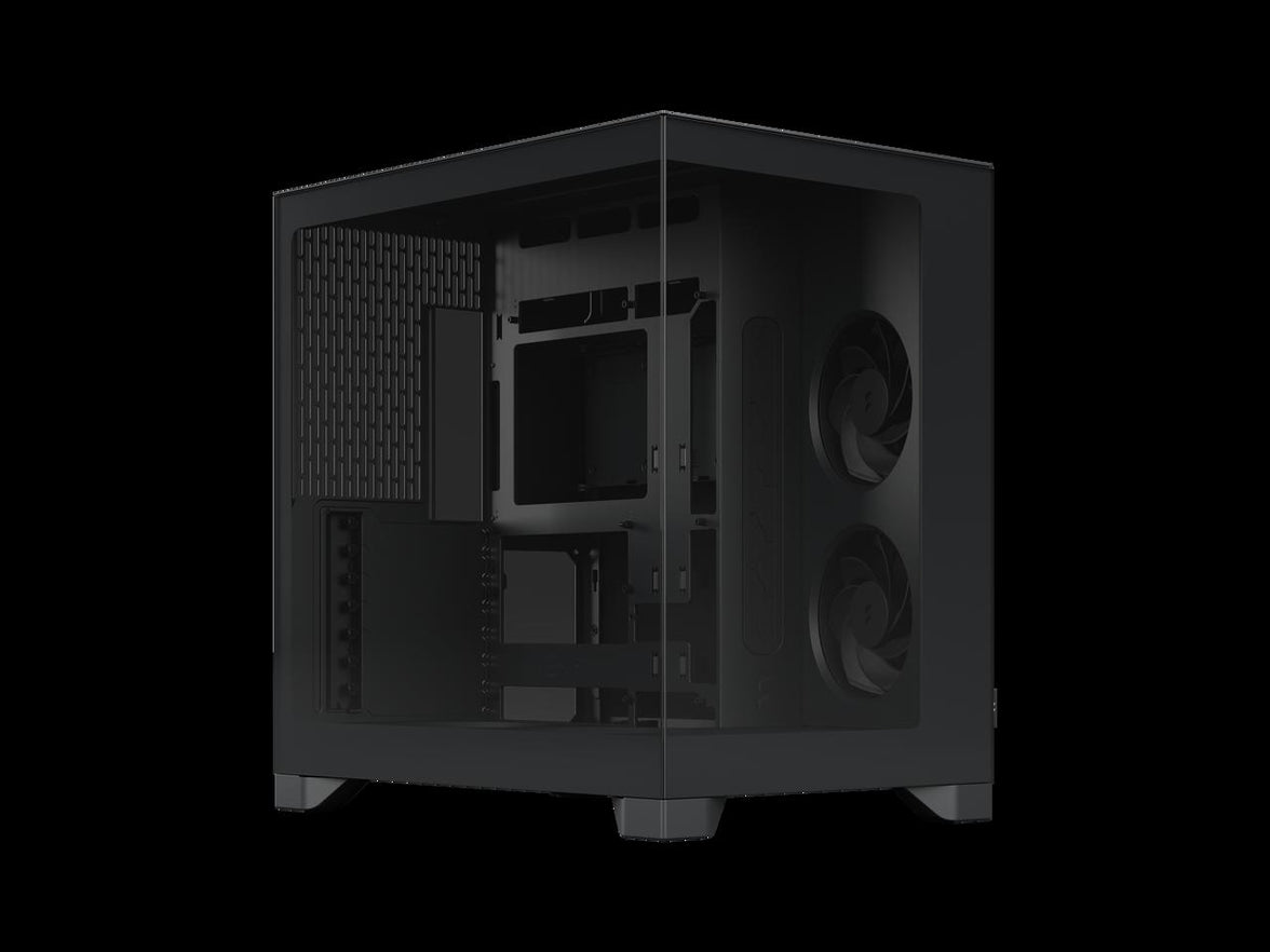 Fractal Design Pop 2 Vision Black - Dual-Chamber PC Gaming Case - Front and Side Glass Panels- Four 120 mm Reverse Blade Fans Included - Spacious Interior - E-ATX (up to 280 mm) ATX/mATX/ITX