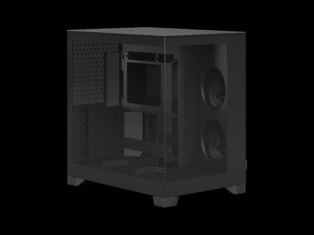 Fractal Design Pop 2 Vision Black - Dual-Chamber PC Gaming Case - Front and Side Glass Panels- Four 120 mm Reverse Blade Fans Included - Spacious Interior - E-ATX (up to 280 mm) ATX/mATX/ITX