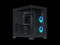 Fractal Design Pop 2 Vision Black RGB - Dual-Chamber PC Gaming Case - Front and Side Glass Panels- Four 120 mm Reverse Blade RGB Fans Included - Spacious Interior - E-ATX (up to 280 mm) ATX/mATX/ITX