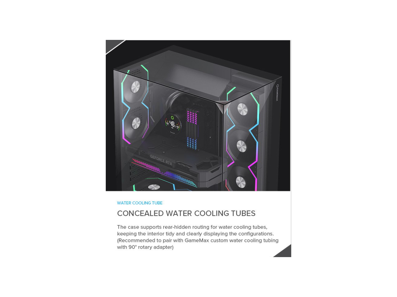 GAMEMAX Infinity Plus Black USB3.0 / Type C ATX Mid-Tower Gaming Computer Case w/3 x Tempered Glass Side Panel