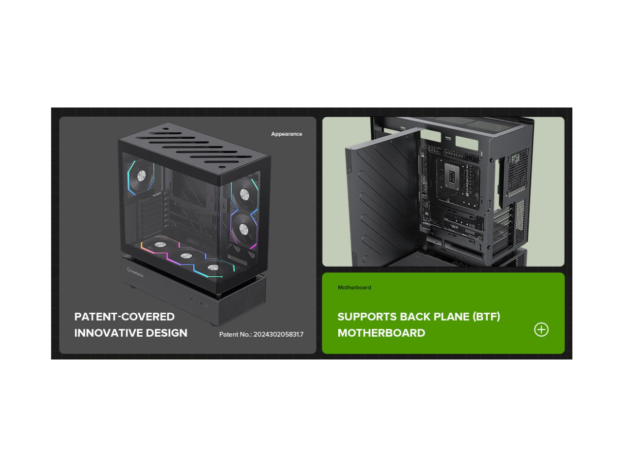 GAMEMAX Infinity N80 BK Black Tempered Glass USB3.0/Type C ATX Mid Tower Case w/6 ARGB Fans (Pre-Installed)