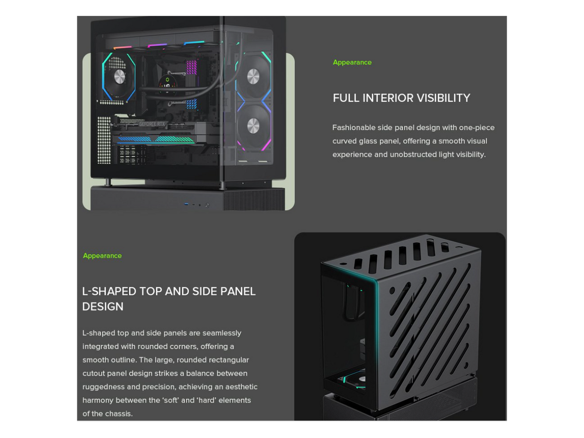 GAMEMAX Infinity N80 BK Black Tempered Glass USB3.0/Type C ATX Mid Tower Case w/6 ARGB Fans (Pre-Installed)