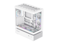 GAMEMAX Infinity N80 WH White Tempered Glass USB3.0/Type C ATX Mid Tower Case w/6 ARGB Fans (Pre-Installed)