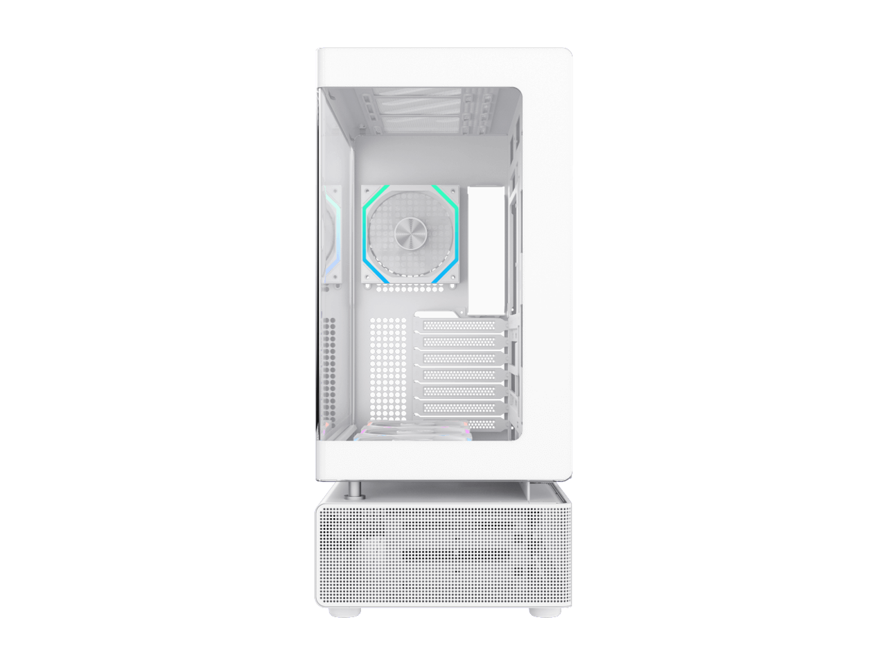 GAMEMAX Infinity N80 WH White Tempered Glass USB3.0/Type C ATX Mid Tower Case w/6 ARGB Fans (Pre-Installed)